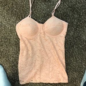 Pink lace tank top